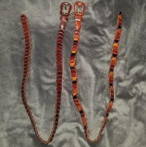 2 Pc Bundle Vintage Leather Belts